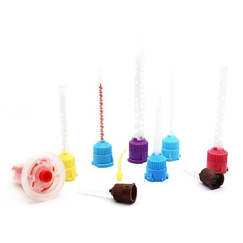 Miniatura 8 de 50 puntas de mezcla de impresión dental, 50 puntas dentales intraorales para materiales de odontología, tubo de mezcla, desechable, goma de