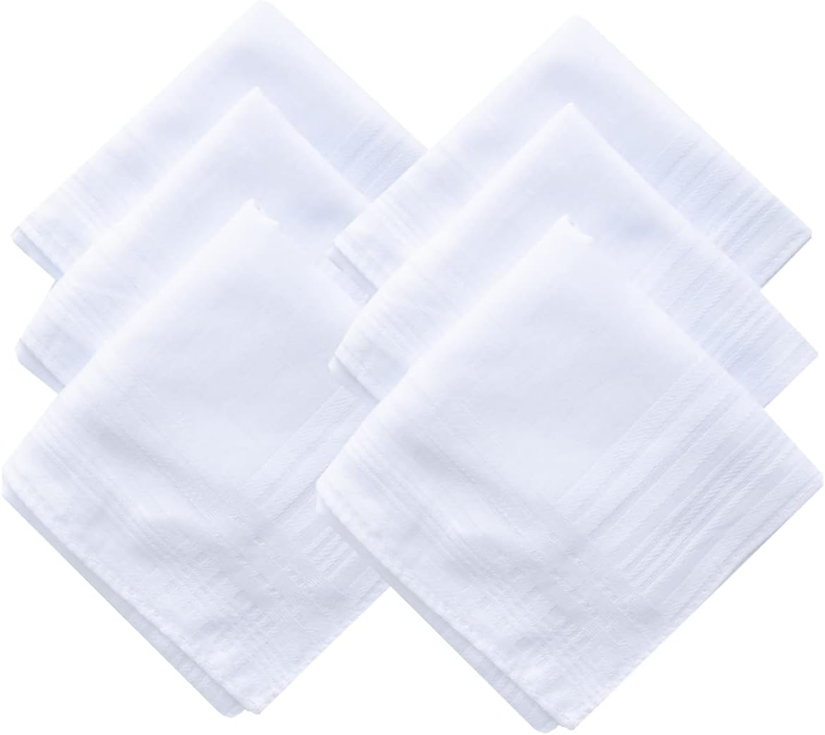 Men's Pure Cotton Handkerchief White Hankies