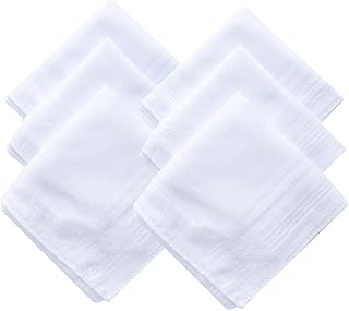 MZLIU Men's Pure Cotton Handkerchief White Hankies