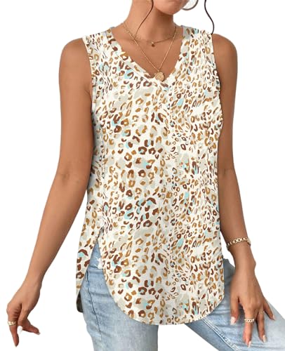 XIEERDUO Womens Tank Tops V Neck Eyelet Embroidery Casaul Sleeveless Shirts