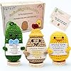 3 PCS Handmade Positive Potato Emotional Support Pickle Positive Duck Set, Crochet Cute Funny Birthday Gifts for Women Her Men Best Friend Children, Stress Relief Cute Stuff for Room Office Desk Decor