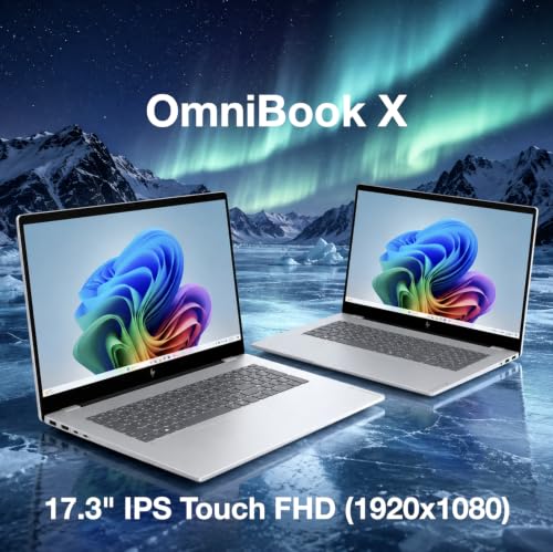 Image of HP OmniBook X Copilot + Laptop 17.3 inch 60Hz Touchscreen IPS FHD Display