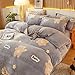 Lait chaud épaissi polaire neige polaire ensemble de quatre pièces polaire double face housse de couette simple draps de lit literie-X ours en peluche_housse de couette simple 【150 * 200cm】