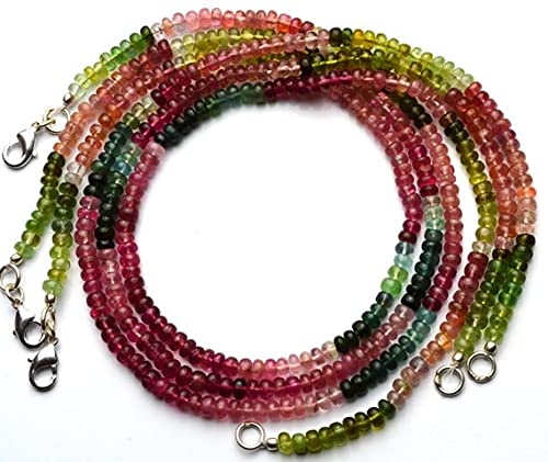 Tourmaline multicolore naturelle en perles de 4.5mm, l'éclat des pierres fines