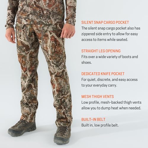 First Lite Men’s 308 Whitetail Pant - Men’s Outdoor 4-Way Stretch Camo Hunting Pants with Hip Vents, Year Round Hunting Gear 6