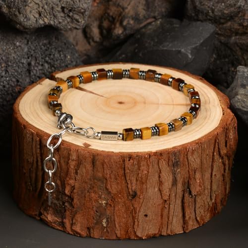 Pulsera ajustable para hombre con piedra cuadrada y cadena de acero inoxidable miniatura 3