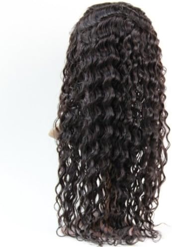Full Lace Wigs 20" Top-indian Hair 100% Remy Human Hair Wig Deep Wave #1B trademark:hairpr