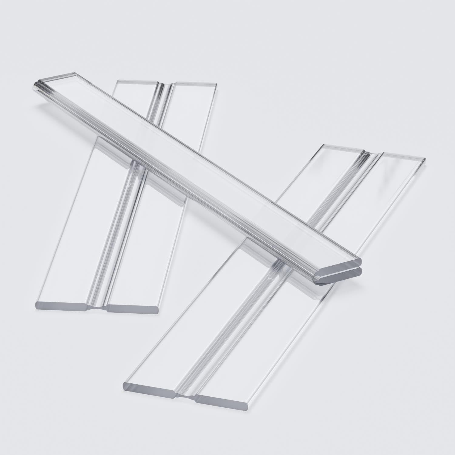 3X 200mm Low Profile Flex Hinges, Flexible Living Hinges, Transparent, Continuous Acrylic Piano Hinges