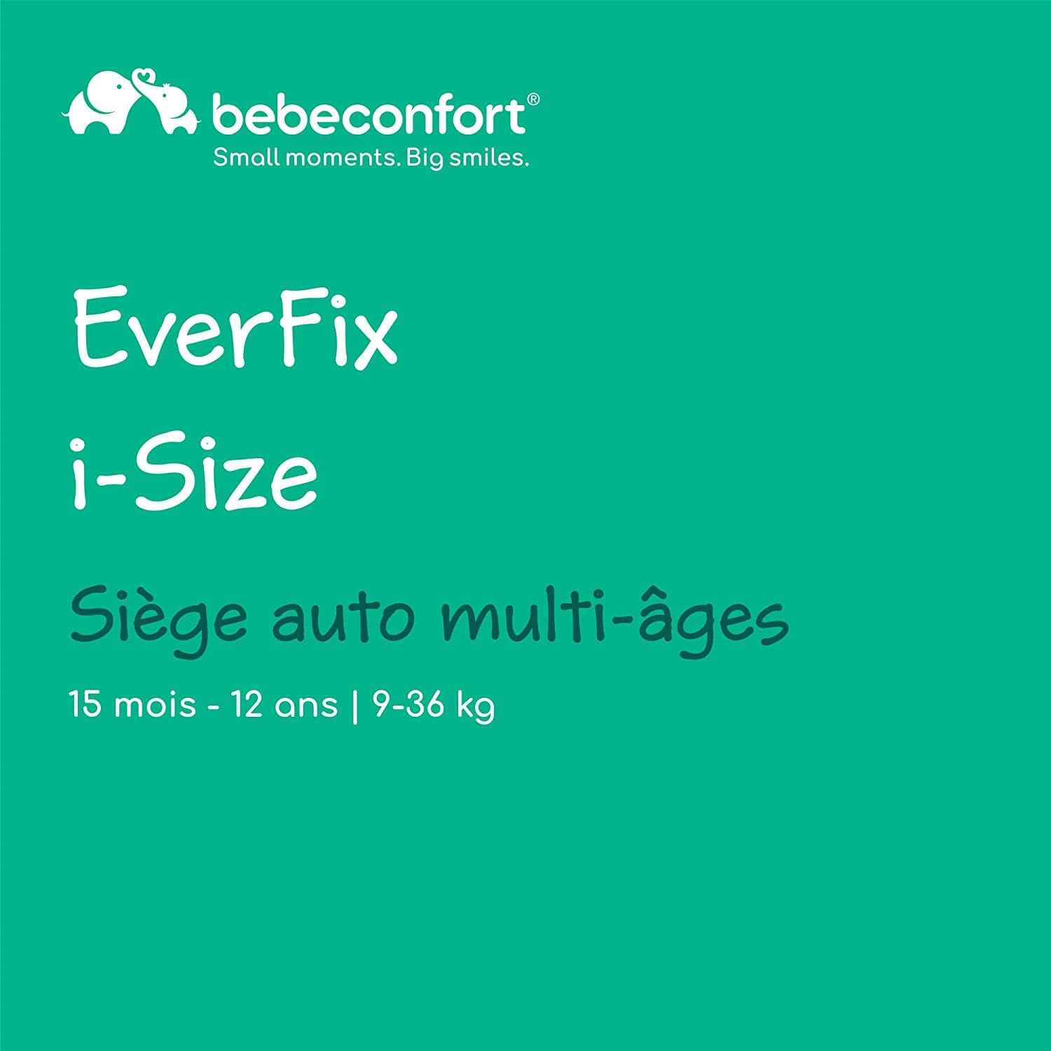 Bebeconfort EverFix i-Size, Siège-Auto ISOFIX, de 15 mois jusqu'à 12 ans, 9-36 kg, 76-150 cm, Siège Auto Face à la Route, Black Mist