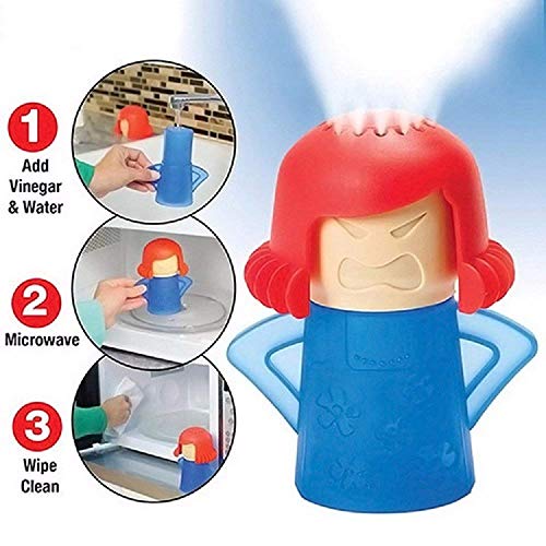 Abnaok Microwave Steam Cleaner, Angry Mama Microwave Oven Steam Cleaners Easily Clean in Minutes Cleans Add Vinegar and Water for Home or Office with English Manual