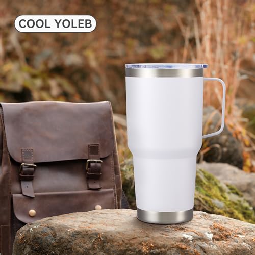 Image of 30 oz Stainless Steel Tumblers Bulk with Handle and Lid, 4 Pack
