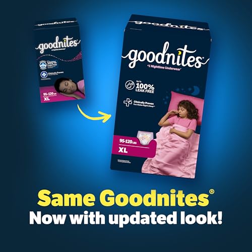 Image of GoodNites Girls Nighttime Underwear, Size Extra Large, 9 Ct