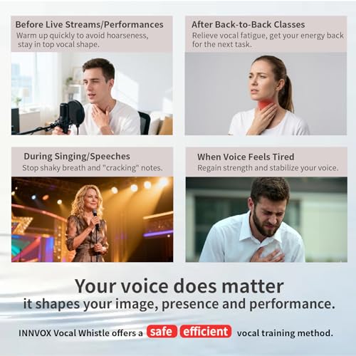 Adjustable Resistance Vocal Trainer Linear Resistance Control Breathing & Voice Training Tool for Singers Voice Training Whistle for Speech Warm-Up & Voice Recovery Support - Image 4