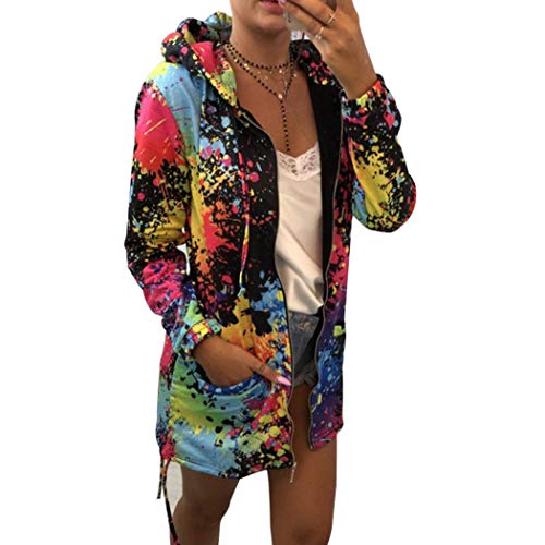 Sweat à capuche imprimé 3D coloré Harajuku sweat-shirt femme noir