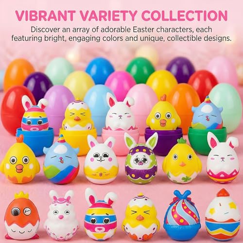 Easter Squishies Toys 12 Pack with Plastic Eggs - Kids Party Favors - Image 2