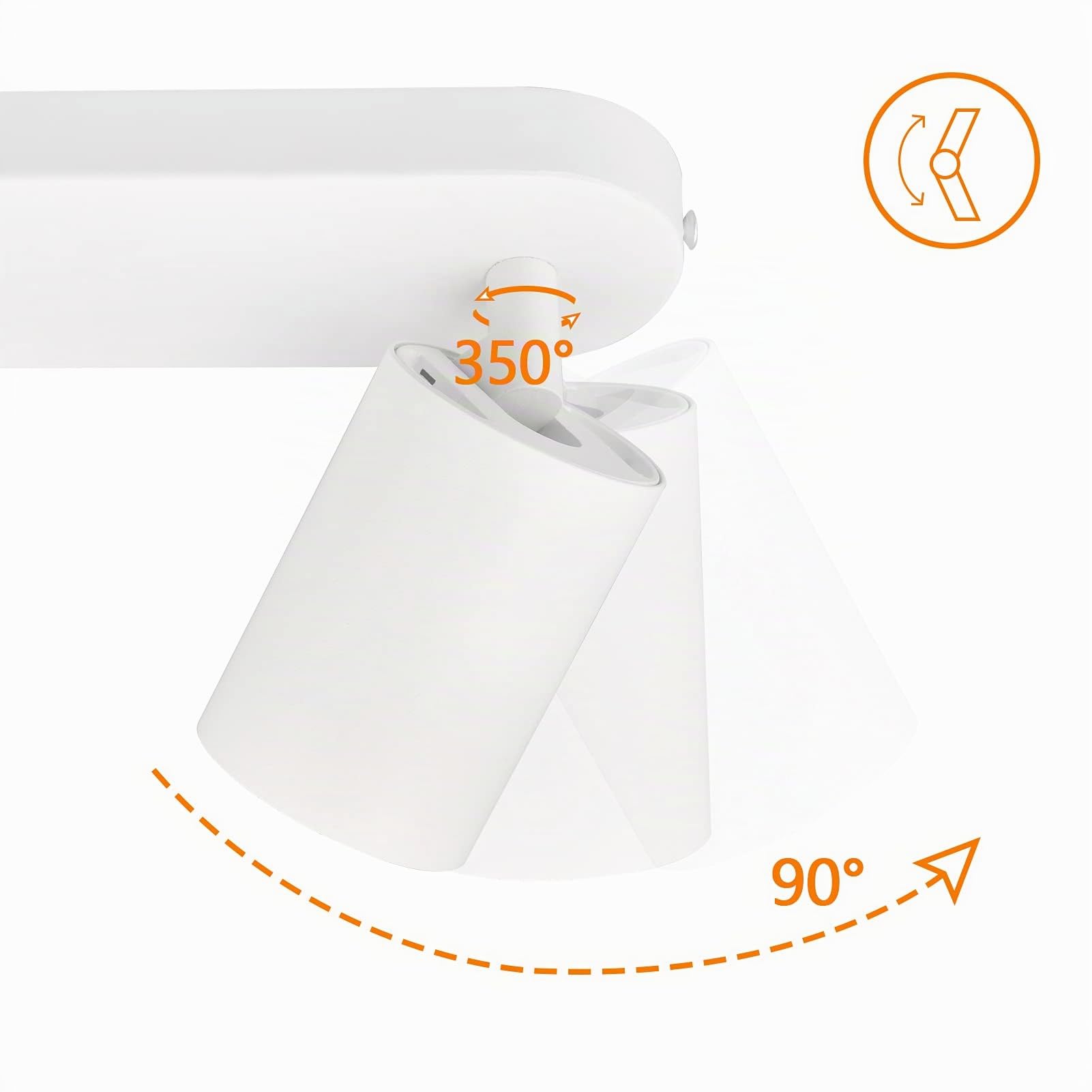 KYOTECH Faretti da soffitto orientabili a 4 luci Plafoniera LED Attacco GU10,Per 4 lampadine GU10 non incluse, Lampadario moderno per Camera Faretti Orientabili Parete Lampadine Bianco opaco