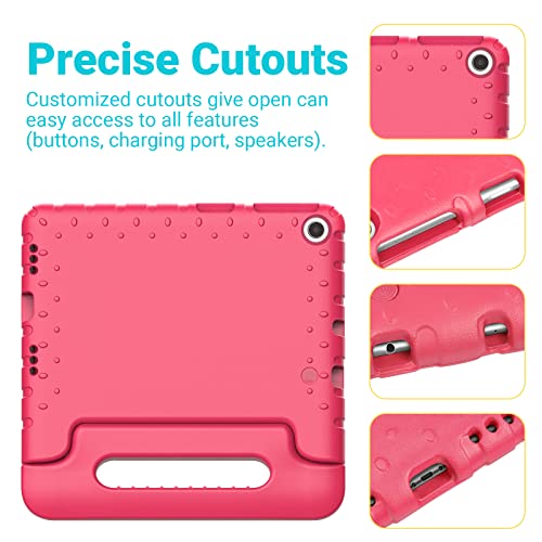 Thoreta Case For Lg G Pad 5 10.1, Shockproof Lightweight Convertible Handle Stand Kid-Proof Protection Cover Compatible With Lg G Pad5 Lm-T600 / Lm-T605 10.1 Inch Tablet 2019 Released, Rose #TOP2