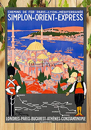  Froy Simplon Orient Express Wall Tin Sign Retro Iron Poster Painting Plaque Metal Sheet Vintage Personalized Art Creativity Decoration Crafts for Cafe Bar Garage Home