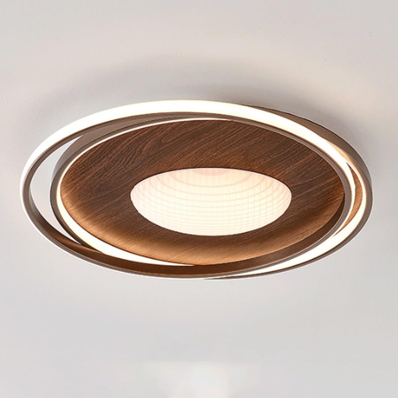 Plafonnier LED rétro américain haut de gamme en plastique imitation bois