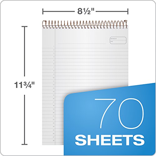 Ampad Gold Fibre Classic, Wirebound Planner Pad, Size 8-1/2 X 11-3/4, Red Cover, Legal Ruling , 70 Sheets Per Pad (20-811),White #TOP2