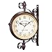 Produktbild HEIRAO Vintage Wanduhr im europäischen Stil, Outdoor Garden Doppelseitige Wanduhr, 3 Zoll