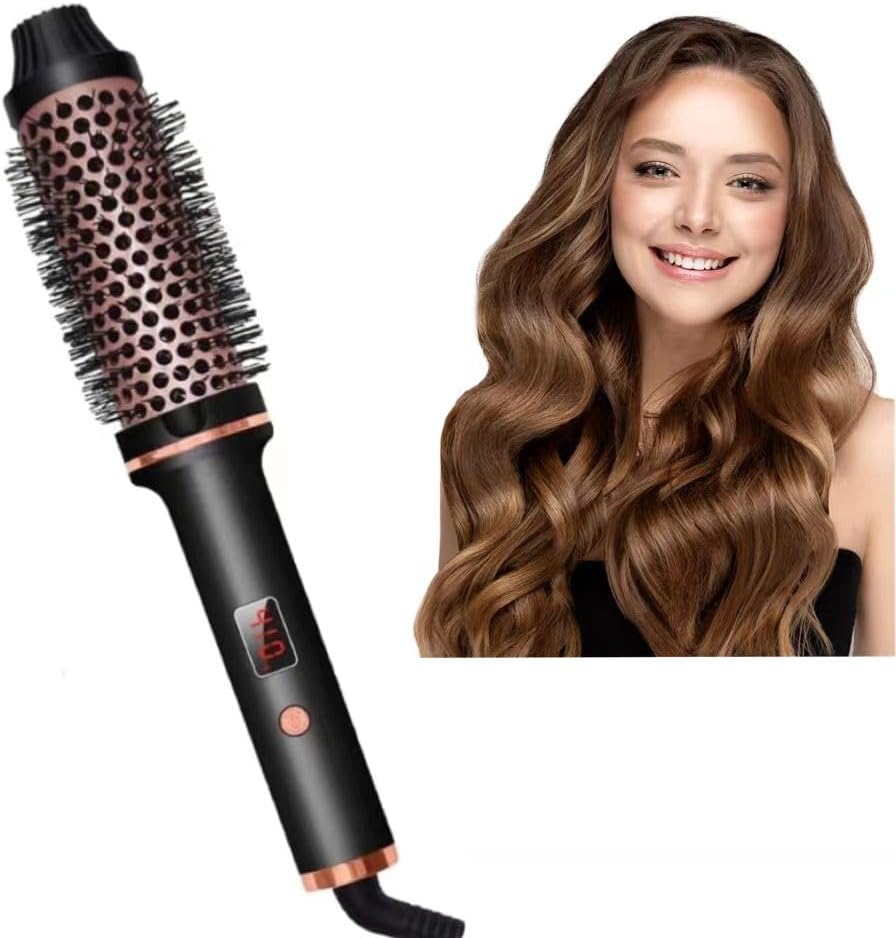 GenericNew Upgrade Traveling Volume Curls Digital Display Tourmaline Ionic Hair Curler Electric Curling Iron Brush Thermal Brush