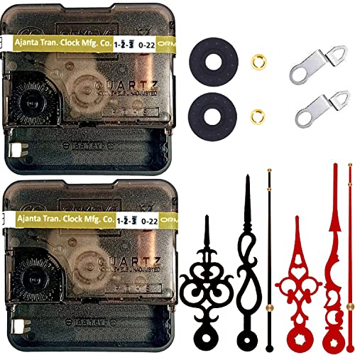 Image of YOPY� Combo 2 of Ajanta Mfg. Battery Operated Plastic Ticking Wall Clock Movement Machine with Hands (Needles : Antique Maroon,Black)