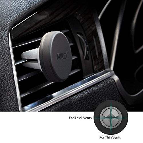 AUKEY Car Phone Mount Air Vent Magnetic Cell Phone Holder Compatible with iPhone X/8/8 Plus/7/7 Plus/6s Plus, Samsung Galaxy, LG, Nexus and More, Grey - Thumbnail 5