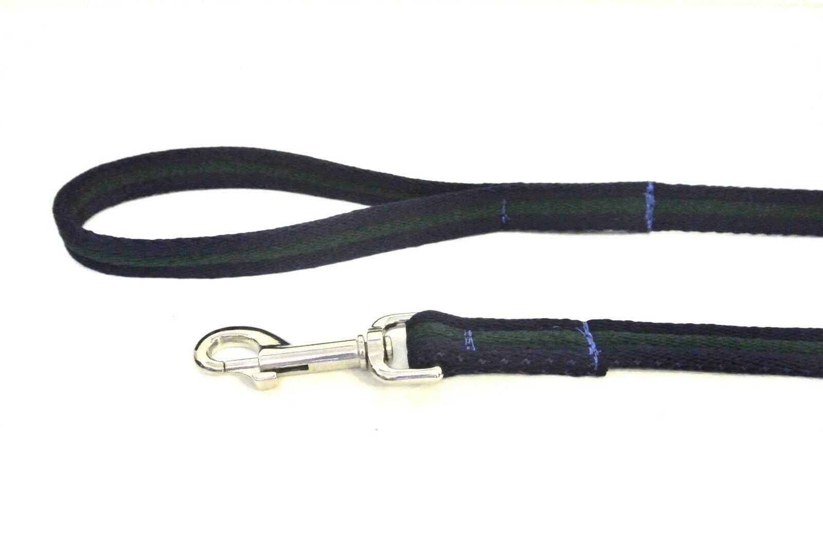 Short Dog Lead Walking Leash Training Close Control 45" 76" Long In 25mm Soft Air Webbing (Navy/Forest Green, 76" (1.9 Metres)) โ image 1