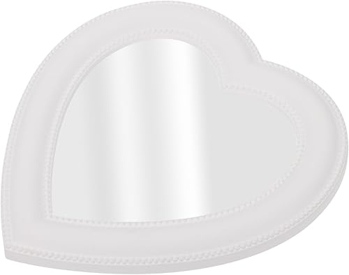 ARTIBETTER Espejo cosmético en forma de corazón, decoración de comedor para mesa, soporte de tocador, espejo de corazón, espejo pequeño, decoración