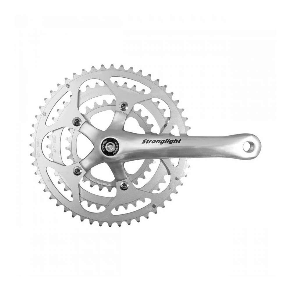 Pédalier route 8-9v Stronglight Impact argent triple plateau 172.5 mm - 2