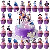 K-Pop Dem0n Hun-ters Cartoon Cake Toppers, 25pcs Cupcake Toppers von K-Pop Dem0n Hun-ters, Tortendeko Cartoon Kindergeburtstag, Hunters Cupcake Toppers, zum Dekorieren von Cupcakes/Muffins/Torten