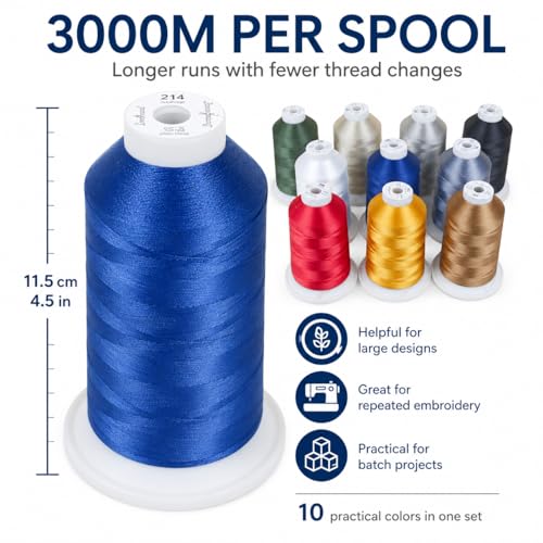 Set de 10 hilos para bordar poliéster 5500 yd 40WT miniatura 3
