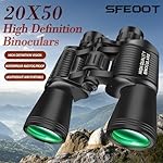 20x50 High Powered Binoculars for Adults, Clear Durable Binoculars for Bird Watching Sightseeing Wildlife Watching Travel Hunting Football Games Stargazing with Carrying Case & Strap - Image 2