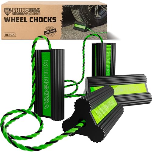 Rhino USA Heavy Duty Rubber Wheel Chocks