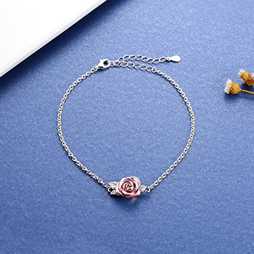 Rose Cremation Urn Jewelry for Ashes - 925 Sterling Silver Memorial Keepsake Ring Bracelet Necklace Gift for Women, Bereavement Gift for A Loss Of the Loved One3