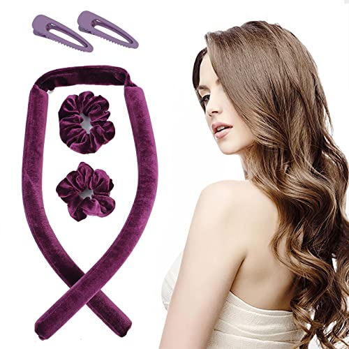 Heatless Curls,leeping Heatless Hair Curler,No Heat Hair Curlers For Long Hair,Heatless Curls Hair Rollers Set, Gifts For Women(Purple)