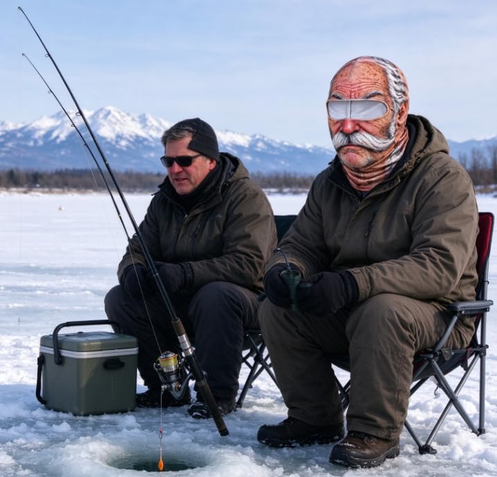 Funny Old Man Winter Balaclava Ski Mask 3D Face Print，#B - image 5