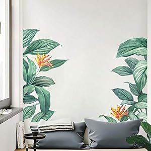 decalmile Muurstickers Bananenboom Bladeren Muurtattoo Tropische Planten Wanddecoratie Woonkamer Slaapkamer TV…