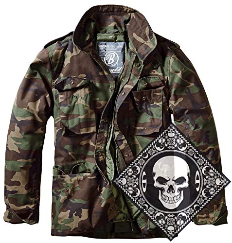 Urbandreamz M65 Standard Extérieur Veste Parka Veste d'hiver dans Bundle avec UD Bandana - Woodland, XXL Cover