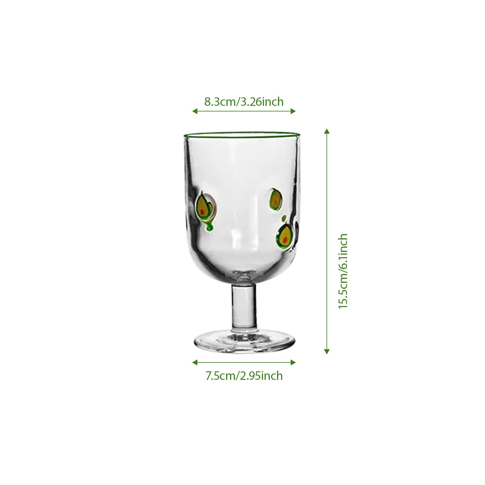 Set di 4 bicchieri in vetro resistenti a 360 gradi con motivo di limoni, per cocktail, decorazioni acquatiche e feste