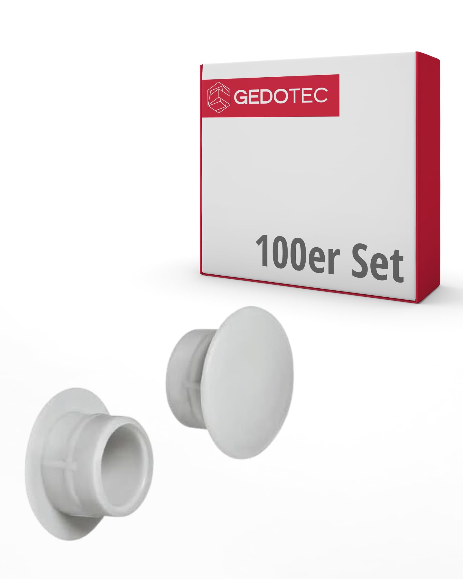 Gedotec Furniture Cover Caps Made of Plastic, Pack of 100 Screw Covers, Light Grey, H1117, End Caps for Screw Holes, Round, Furniture Caps for Blind Bore, Diameter 10 mm, Screw Covers