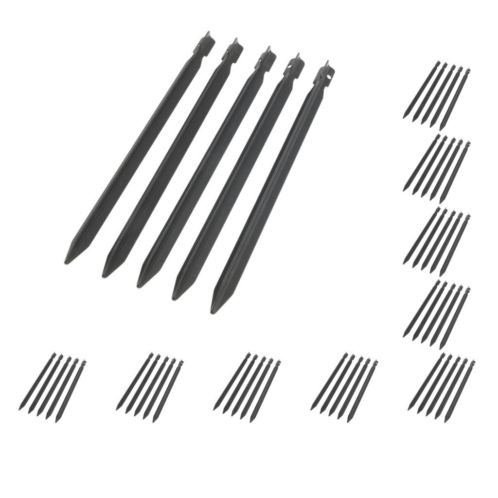 Zeltheringe aus Aluminium, 23 cm, dreieckig, Schwarz, 10 Stück