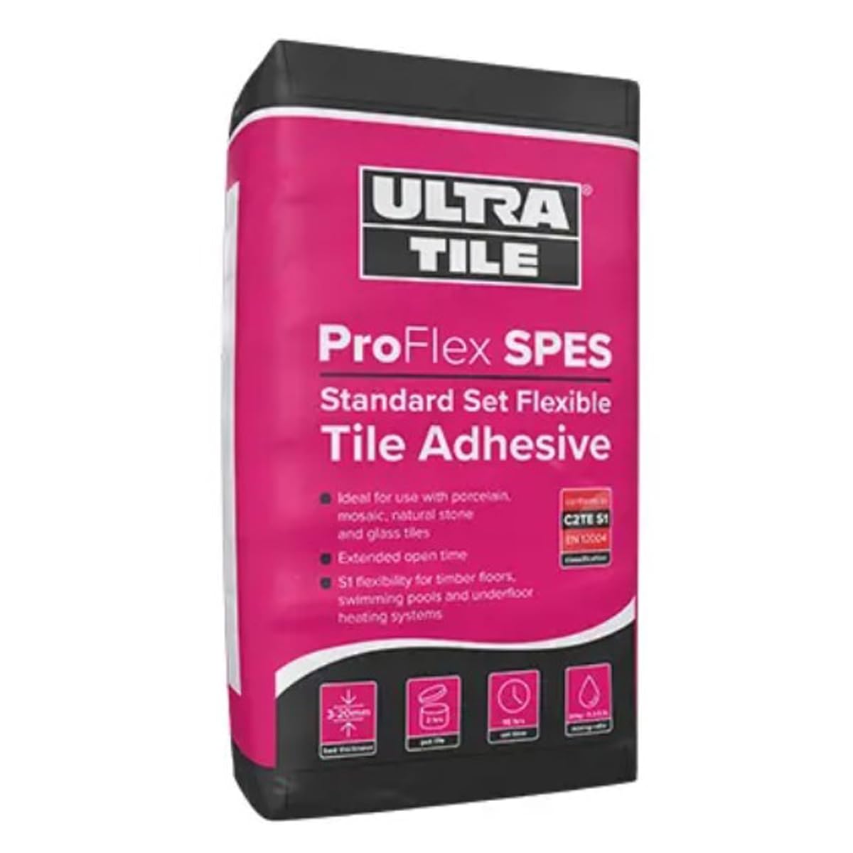 Go Bathrooms UltraTile ProFlex SPES S1 Standard Set Flexible Tile Adhesive | Wall & Floor Adhesive | 20KG Grey