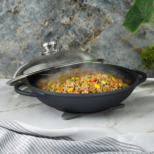 BergHOFF Eurocast Non-Stick, Chinese Wok 32cm (5L) PFOA Free, Induction Safe