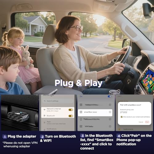 Mini Android Auto Wireless Adapter Support YouTube, for Car USB Small Dongle Plug & Play, for Car Models 2017 Above with Wired AndroidAuto, Only for Android Phones Version 11 Above
