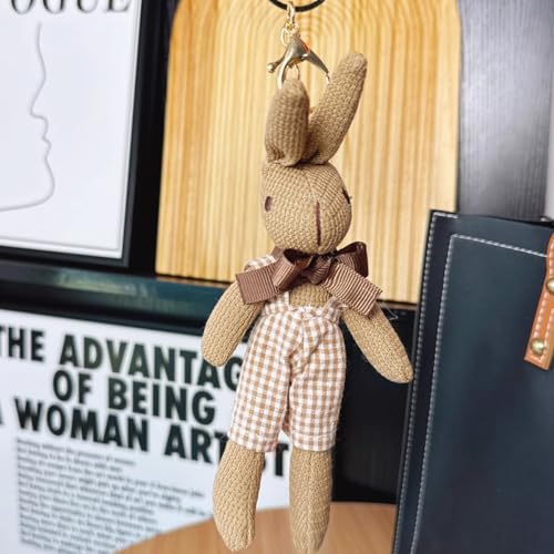 Cute Bunny Keychain for Women - Cartoon Rabbit Bag Charm Accessories, Dorge Purse Keyring Gift for Girls Teens2
