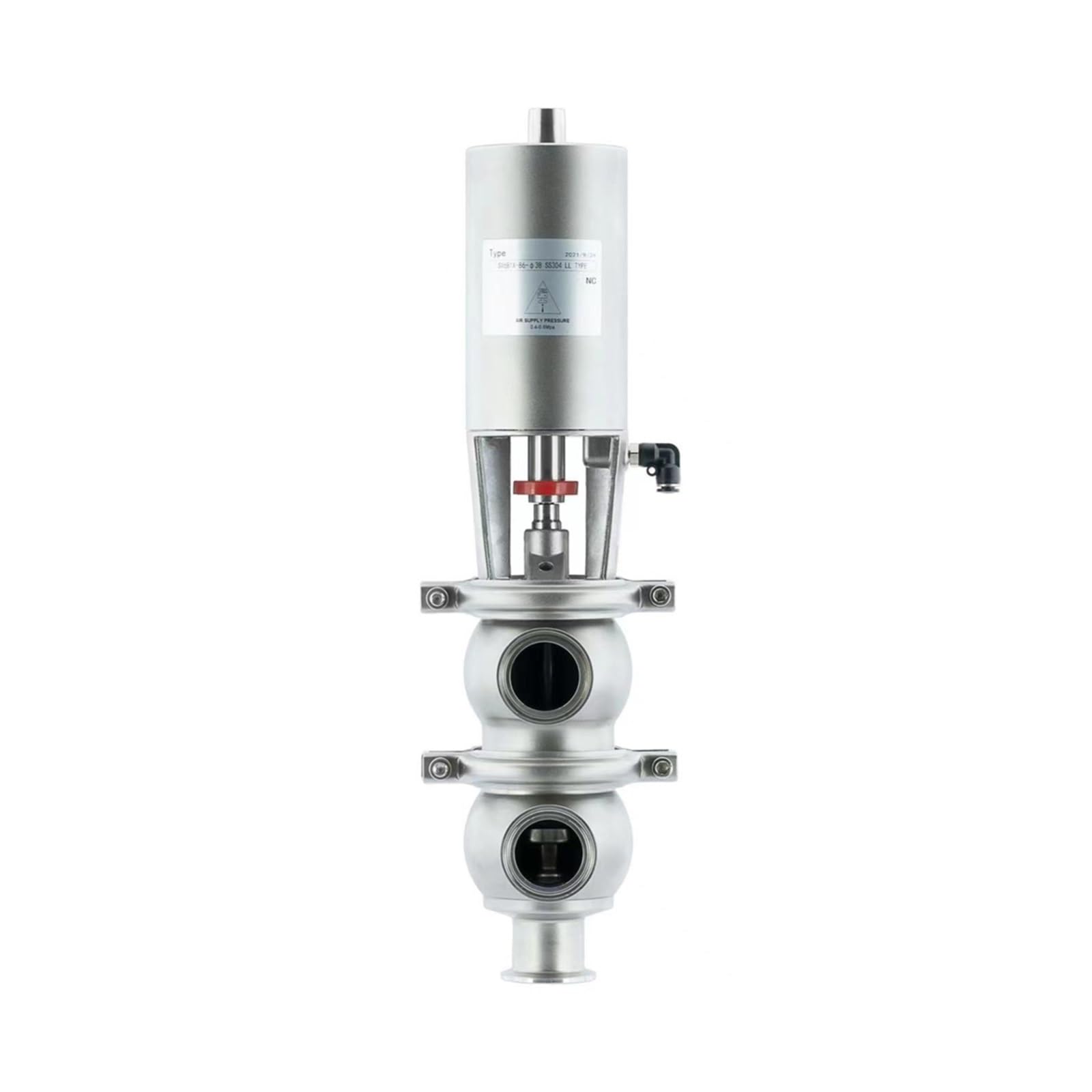 SWEWDSQG 4" Tri Clamp OD 119MM Pneumatic Reversing Valve Actuator Stainless Steel 304