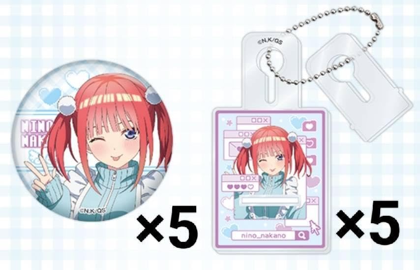 五等分の花嫁ローソン缶バッジイーゼルキーホルダー中野二乃