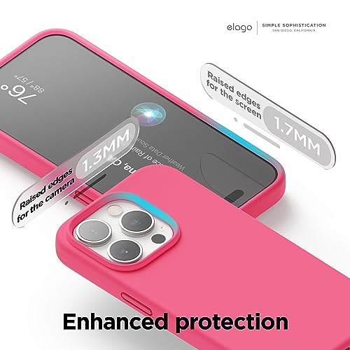 Image of elago Compatible with iPhone 15 Pro Case, Liquid Silicone Case, Full Body Protective Cover, Shockproof, Slim Phone Case, Anti-Scratch Soft Microfiber Lining, 6.1 inch (Ice Red)